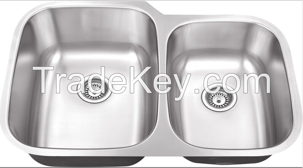 Stainless steel 6040 double bowl sink 801AL