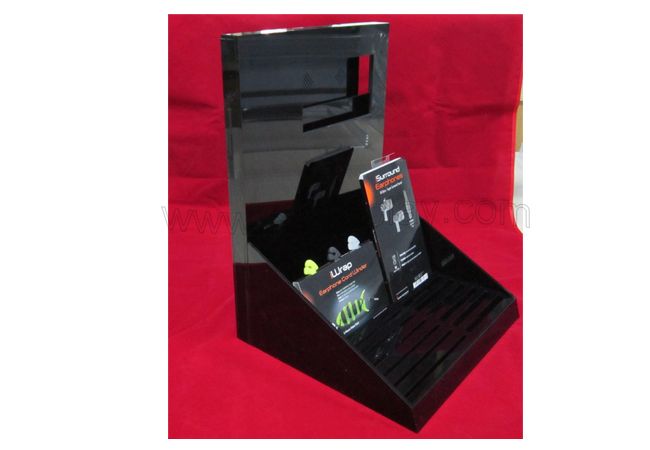Black acrylic counter top headset earphone display