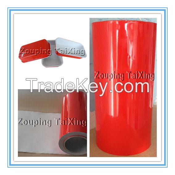 red  lacquer aluminium foil for airline trays