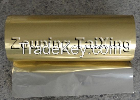 golden aluminium foil with pp film used for food packing