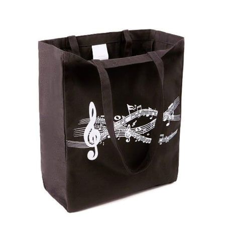 Black cotton bag with gusset