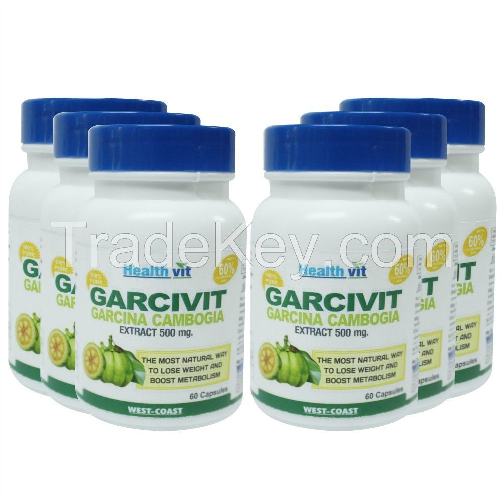 Healthvit Garcivit Garcinia Cambogia Capsules For Weight Loss, 250Mg Extract, 60 Capsules (Pack Of 6)