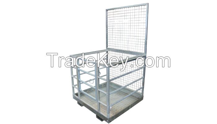 FORKLIFT WORK PLATFORM, forklift safety cage work platform, Machineal man lift cage fork mounted forklift work platform