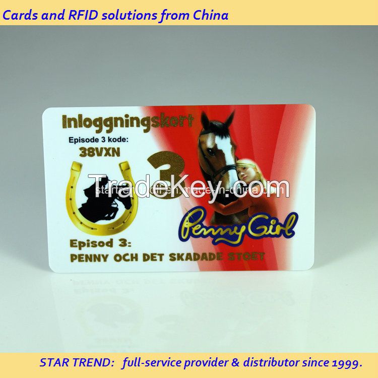 Plastic Club Member Access Card with Credit Card Size