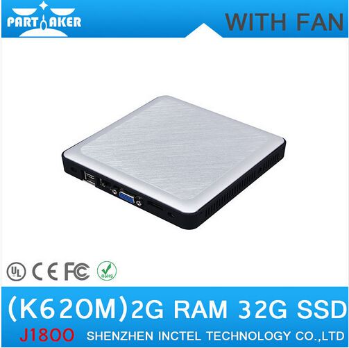 Ultra Small Fanless Dual Core Mini Computer K620M Intel J1800 Dual core 2.41-2.58Ghz