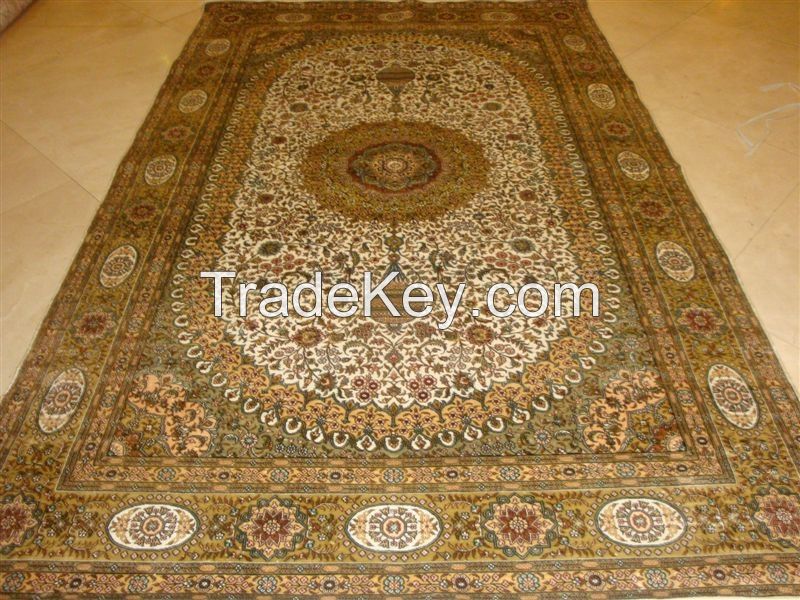 handmade silk persian carpet