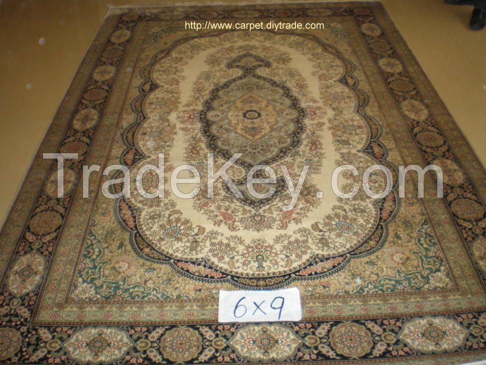 handmade silk persian carpet