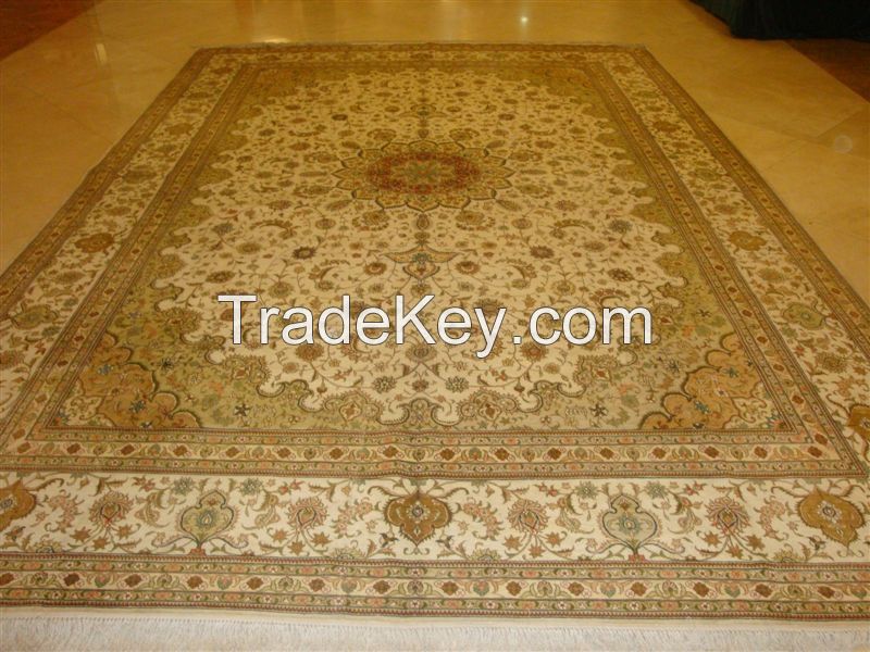 9x12ft handmade silk persian carpet