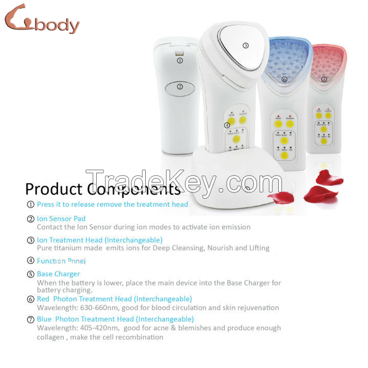 sell 3-in-1 photon led light skin care multifunction beauty machine