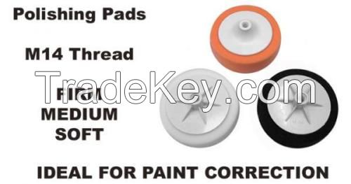 M14 14mm Thread Foam polishing compound pads with backup plate