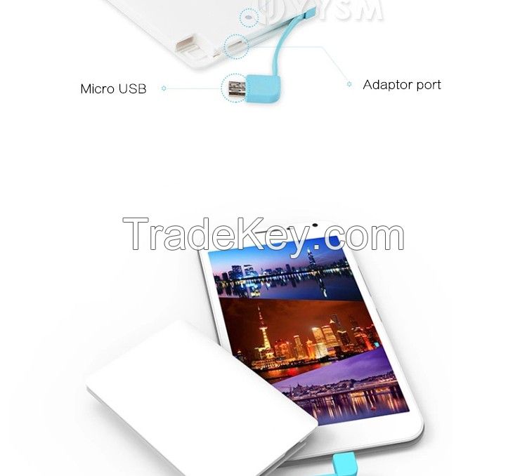 High quality 2600mAh ultra slim credit card size power bank portable charger