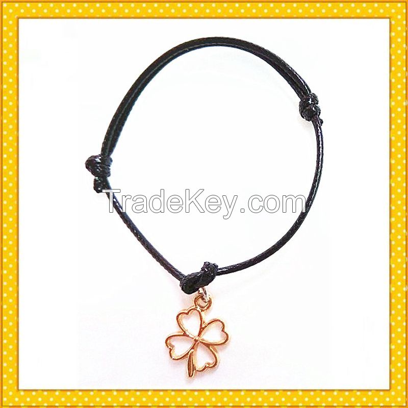 lucky flover custom cute gold plated charm bracelet SL0017