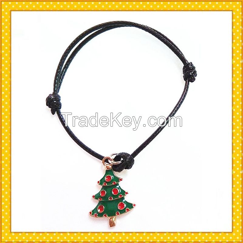 Christmas tree green adjustable pendent bracelet SL0018