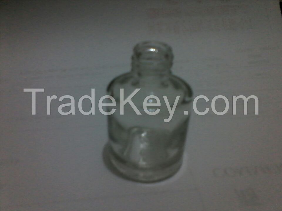 round nail polish glass bottle