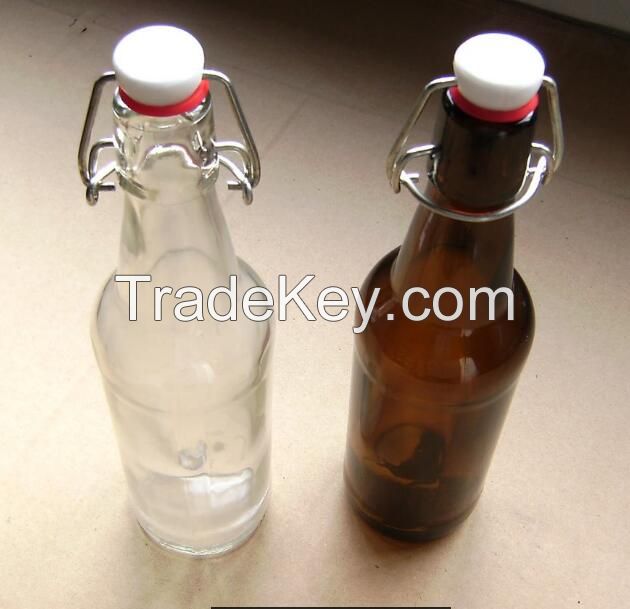 glass bottles with swing tops
