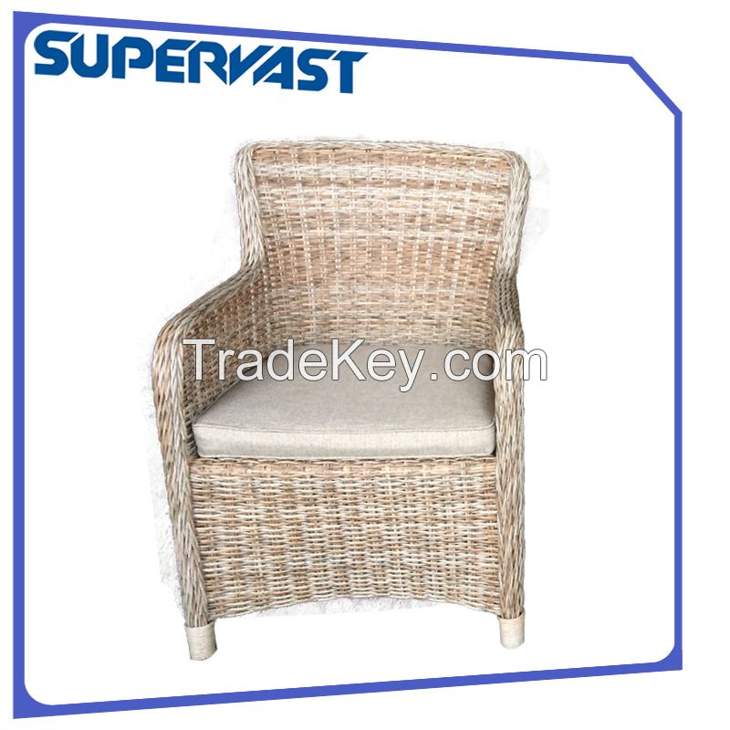 Low back wicker chair