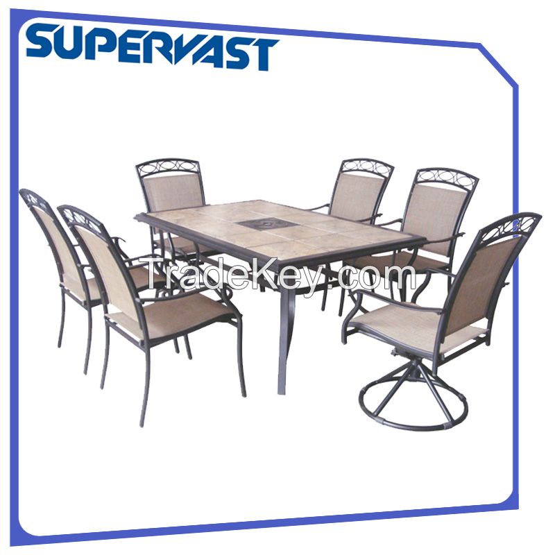 7pc steel dining set