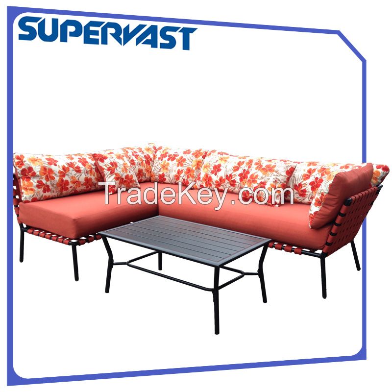 Luxurious Cross Weave Corner Sofa Set