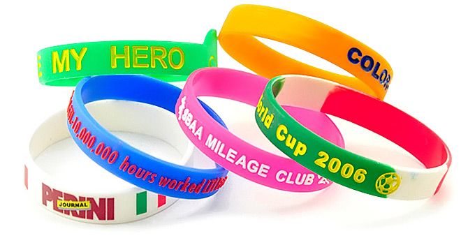 Custom silicone rubber bracelets for diffrent colors