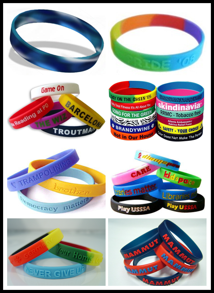 All kinds of silcone wristbands and silicone bracelets for hot sell