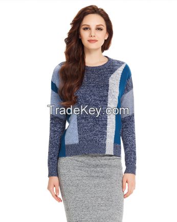 New fashion westen round neck cashmere knit sweater