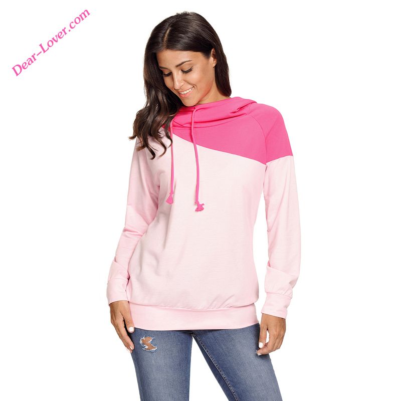 Fashion Pink Duotone hoodies sweatshirts women for wholesale