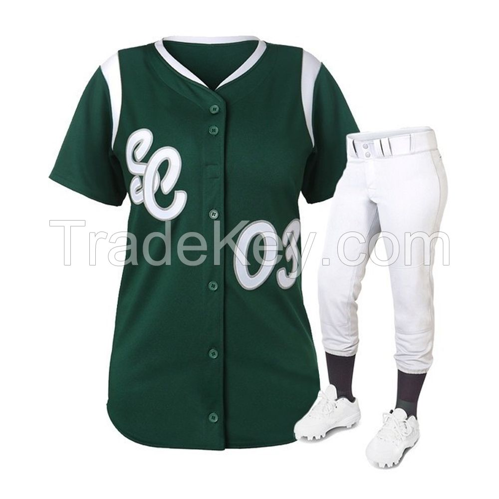 Custom Made Sublimated Embroidery Baseball Softball Uniform