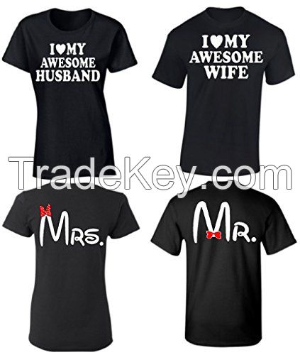 Valentine gift lovers clothes short sleeve crew neck wholesale fashion design couple t shirts