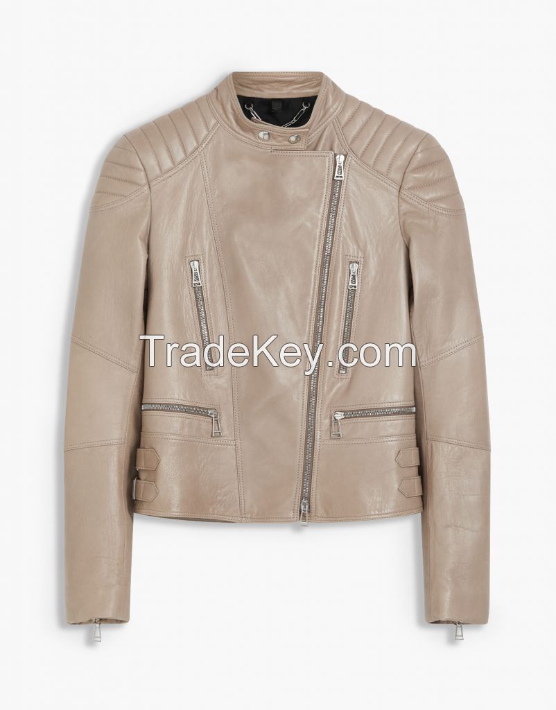 leather jacket and long coat