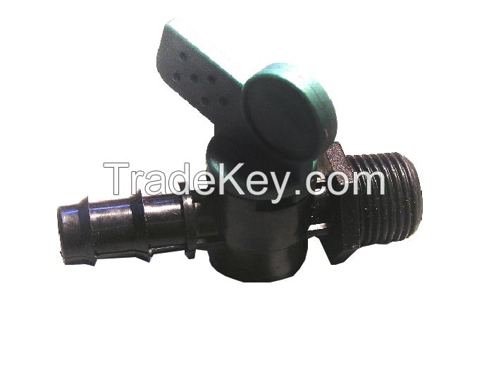 Male Thread Connector with Takeoff Valve