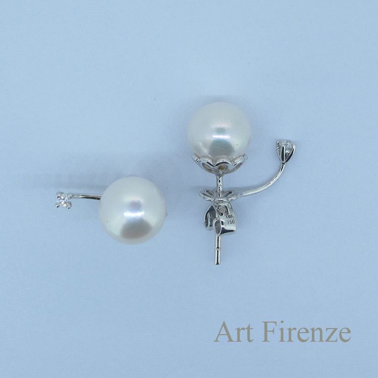 Hign End 18K Diamond Pearl Earring