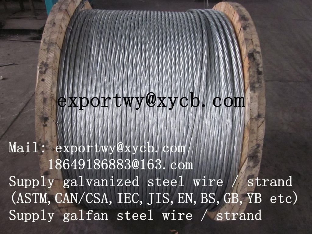 Extra-High Strength Galvanized Steel Wire strand; 7 wire , 19 wire