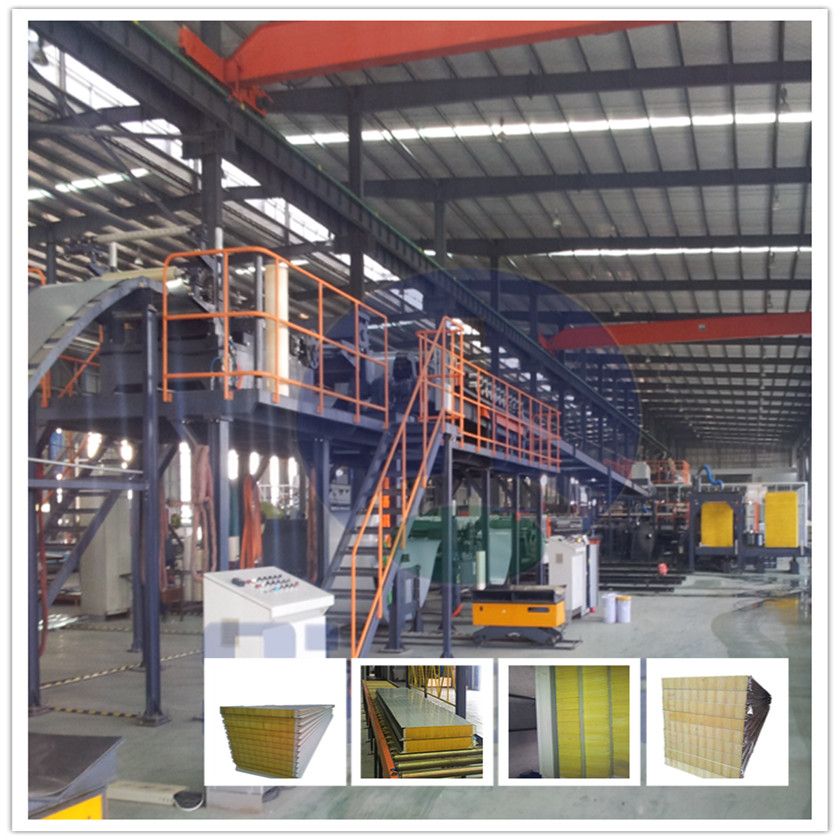 high effect  energy saving Rock wool sandwich panel production line