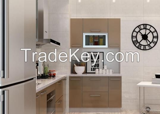 Modern Style White PVC high glossy door Kitchen Cabinet