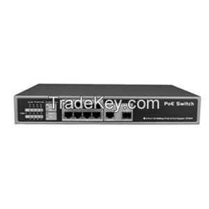 8 Port FE + 2 GbE TP/SFP POE Switch, 802.3af/at, 150W