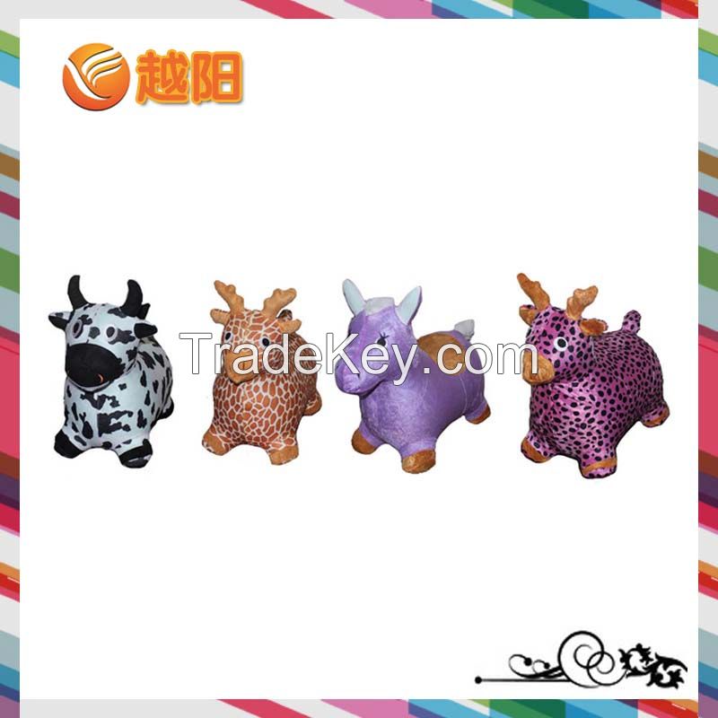 Environmental PVC Inflatable Jumping Toy Horse with a Cloth Cover