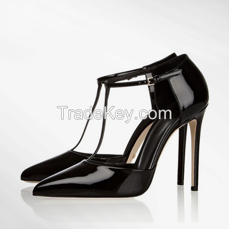 ladies high heel fashion shoes , T-strap