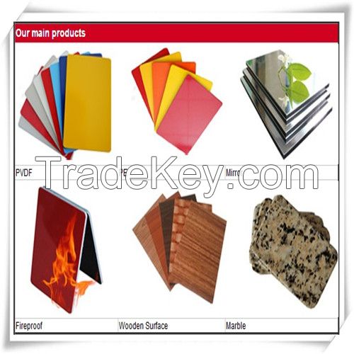 metallic PVDF aluminum decorative plastic sheet 5mm thick