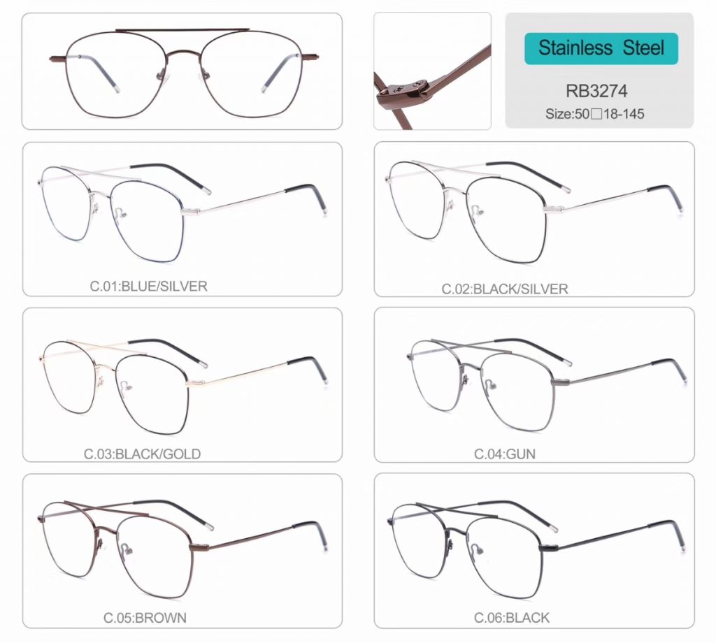 round shape metal optical frames eyeglasses RB3274