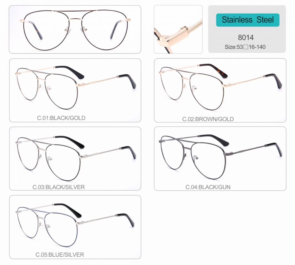 Stainless Steel Optical Frames metal eyeglasses 8014