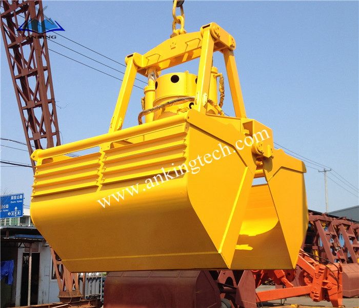 E-hydraulic clamshell grab for marine ship