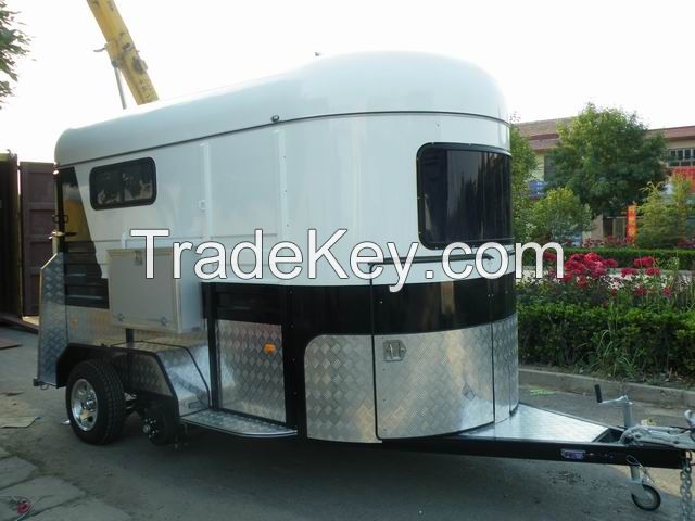 extended 600mm length 2 horse straight load trailer with kitchenette