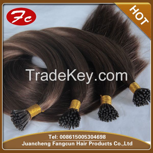 wholesale i tip keratin double drawm human hair extensions