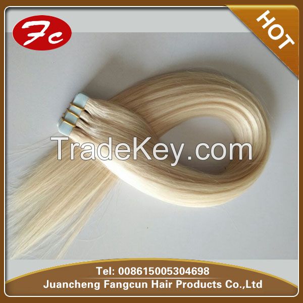 blond indian remy blue tape human hair extension wholesale