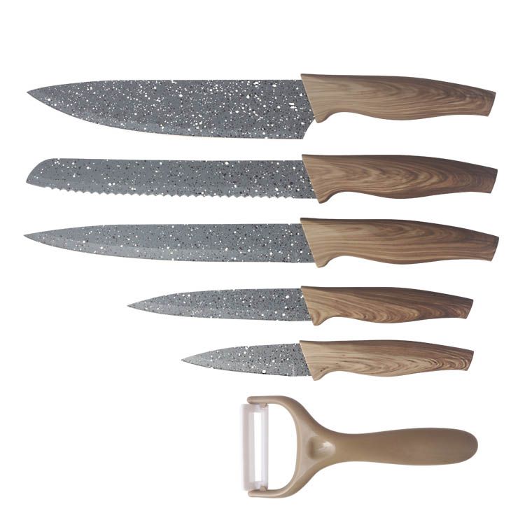 hot sales kitchen knife coating blade set