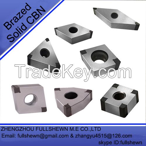 CBN inserts, brazed solid CBN tools for metalworking