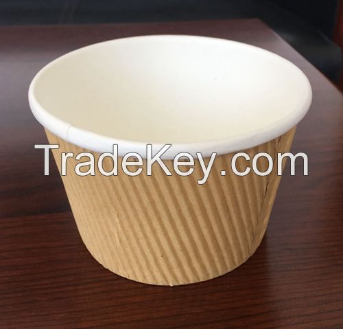 Servering hot drink cup ripple Double Walled Paper Cup/tub