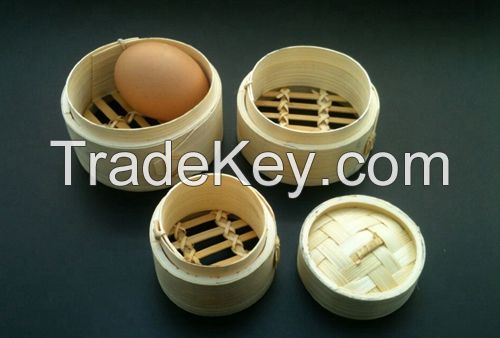 Steamer Bamboo Steam Basket w/Lid DIM SUM