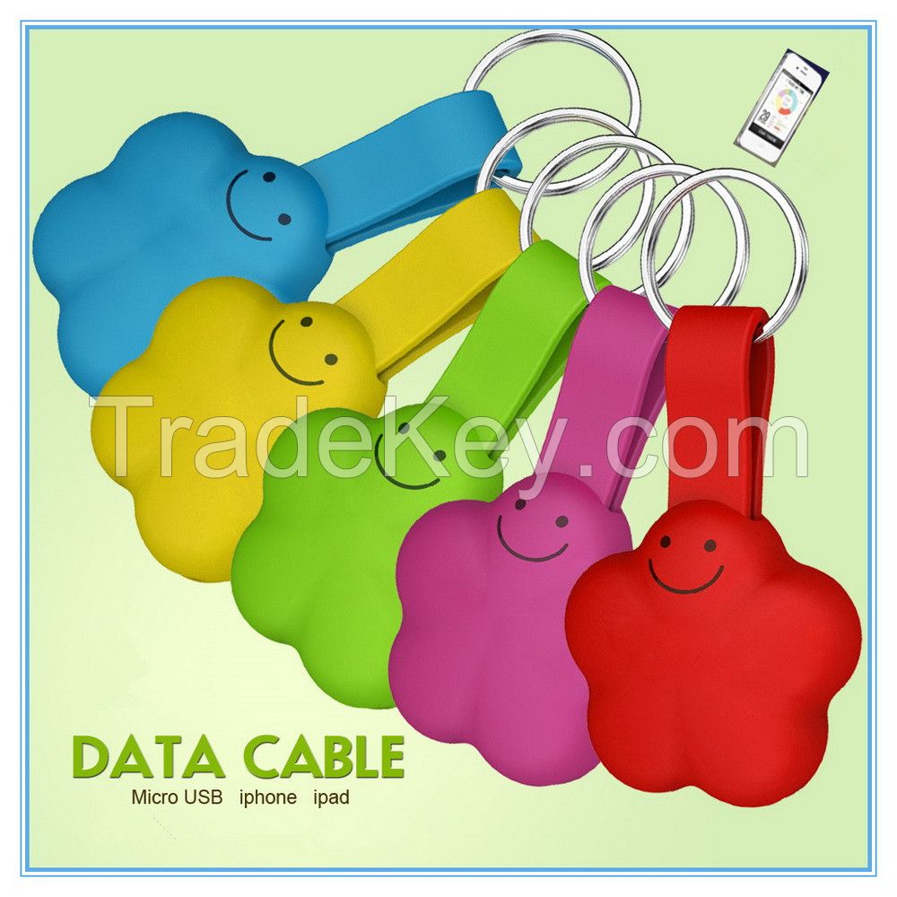 Novelty Portable Multi-function  Colorful Mini Data Cable for IPhone5 Ipad Mini Ipod and all cellphones with Micro USB