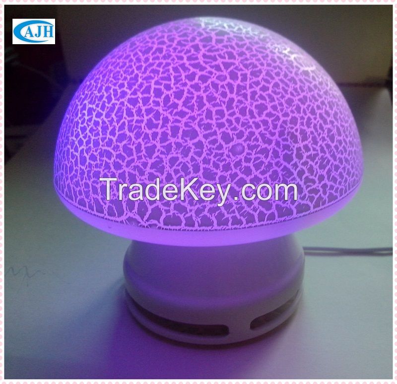 2015 original colorful lighting wired stereo speaker crackle mushroom shape for multi-media